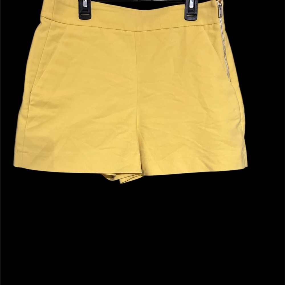 Zara Yellow High Waist Shorts with Relaxed Fit